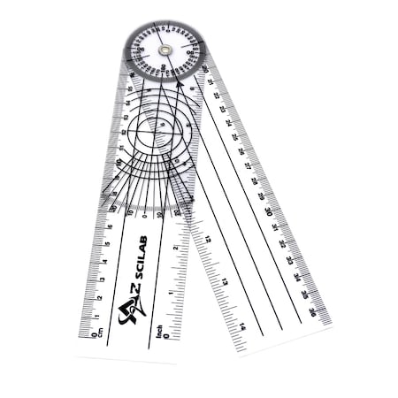 Plastic 8 Round Spinal Goniometer 360 Degree Protractor